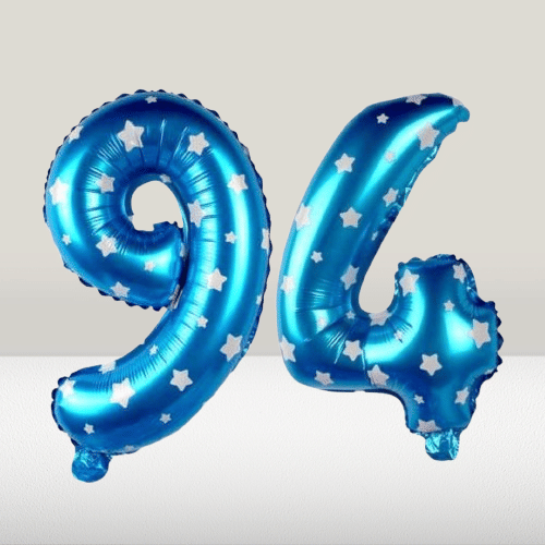 Angolalark For Blue Foil Balloon 16 inch Size Birthday/Anniversary Decoration Items Pack of 1 | 94 Year Balloons | 94 Number     			Angolalark For Blue Foil Balloon 16 inch Size Birthday/Anniversary Decoration Items Pack of 1 | 94 Year Balloons | 94 Number