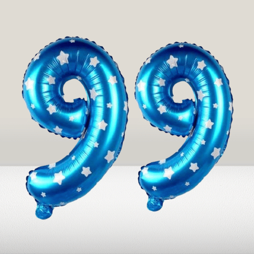 Angolalark For Blue Foil Balloon 16 inch Size Birthday/Anniversary Decoration Items Pack of 1 | 99 Year Balloons | 99 Number Angolalark For Blue Foil Balloon 16 inch Size Birthday/Anniversary Decoration Items Pack of 1 | 99 Year Balloons | 99 Number