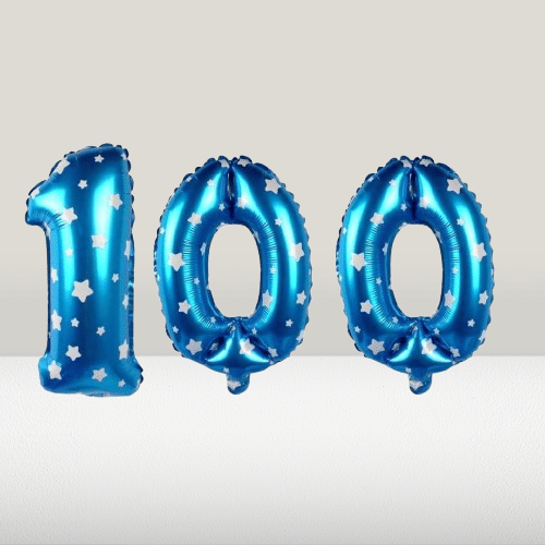 Angolalark For Blue Foil Balloon 16 inch Size Birthday/Anniversary Decoration Items Pack of 1 | 100 Year Balloons | 100 Number     			Angolalark For Blue Foil Balloon 16 inch Size Birthday/Anniversary Decoration Items Pack of 1 | 100 Year Balloons | 100 Number