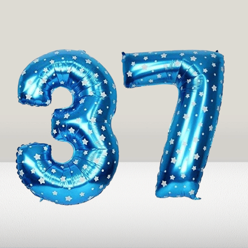 Angolalark For Blue Foil Balloon 16 inch Size Birthday/Anniversary Decoration Items Pack of 1 | 37 Year Balloons | 37 Number Angolalark For Blue Foil Balloon 16 inch Size Birthday/Anniversary Decoration Items Pack of 1 | 37 Year Balloons | 37 Number