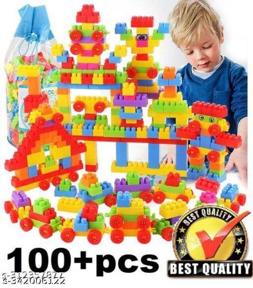     			Ankirant Building Blocks Toy DIY Kids Toys 100 Pcs Medium Size Brick Block Toy for Kids Smart Activity Fun and Learning Game Puzzle Train Blocks For Kids, Multi Color (Plastic Pouch)- Educational Puzzle CHILDREN Smart Activity Construction Set Boys Girls U