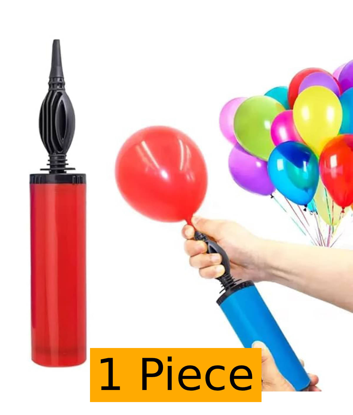     			Balloon Pump Hand Machine Set of 1 for Foil Balloons and Inflatable Party Toys, Manual Air Pump Accessory - (Any Random Colour Will Be Sent)