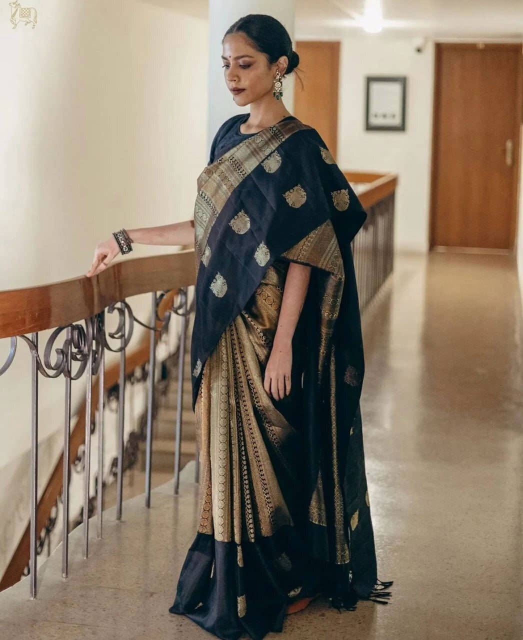 Bansari Textile Art Silk Woven Regular Saree With Unstitched Blouse Piece ( Black ) Bansari Textile Art Silk Woven Regular Saree With Unstitched Blouse Piece ( Black )