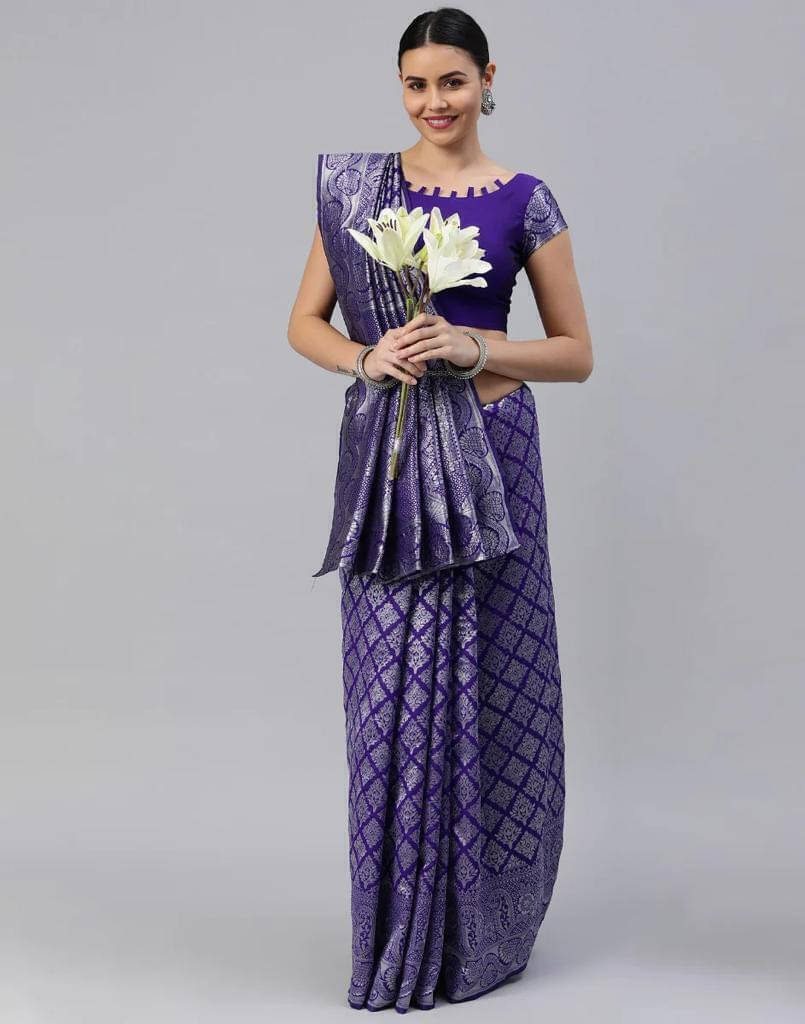 Bansari Textile Art Silk Woven Regular Saree With Unstitched Blouse Piece ( Blue ) Bansari Textile Art Silk Woven Regular Saree With Unstitched Blouse Piece ( Blue )