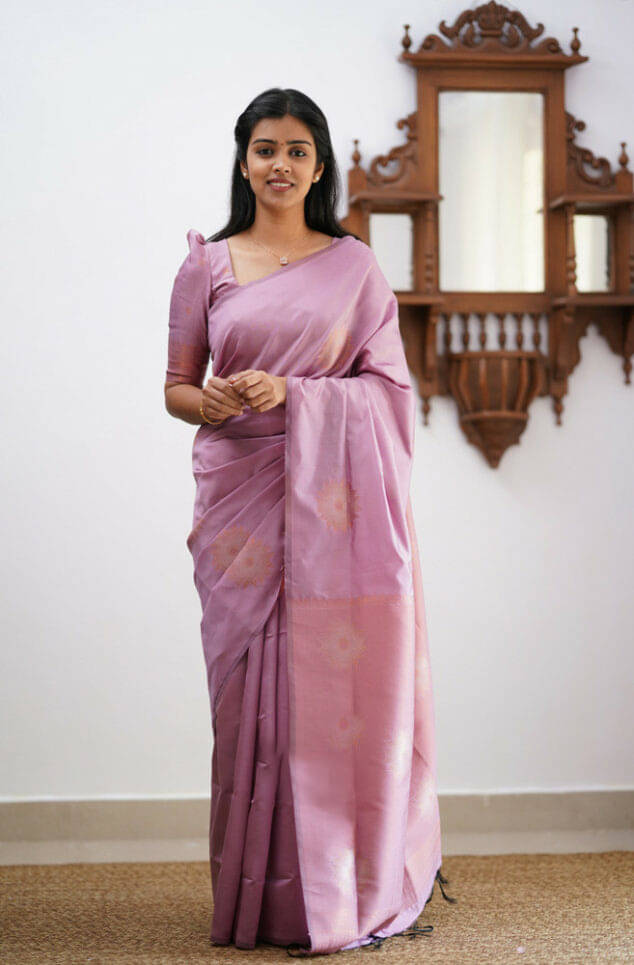Bansari Textile Art Silk Woven Kanjeevaram Sarees With Unstitched Blouse Piece ( Pink ) Bansari Textile Art Silk Woven Kanjeevaram Sarees With Unstitched Blouse Piece ( Pink )