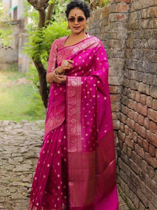 Bansari Textile Art Silk Woven Regular Saree With Unstitched Blouse Piece ( Pink ) Bansari Textile Art Silk Woven Regular Saree With Unstitched Blouse Piece ( Pink )