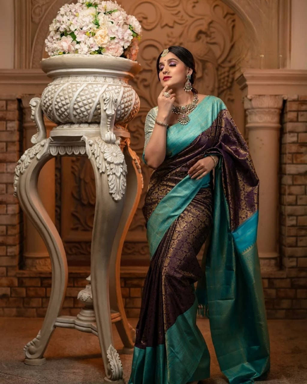    			Bansari Textile Art Silk Woven Regular Saree With Unstitched Blouse Piece ( Purple )