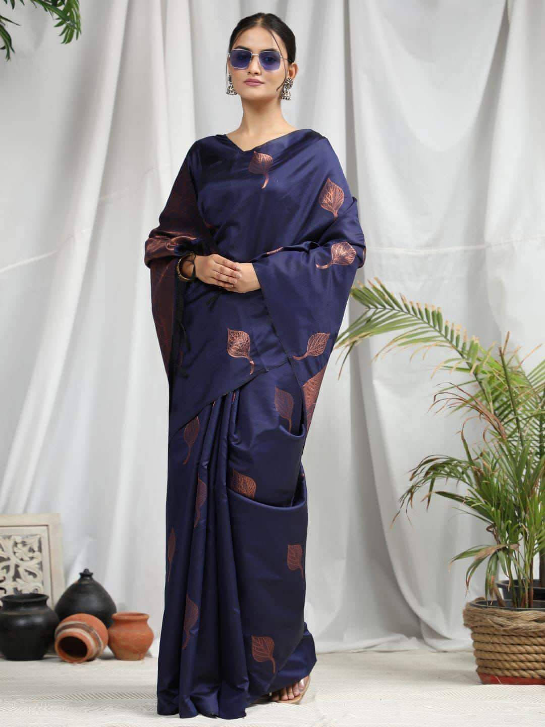 Bansari Textile Jacquard Self Design Paithani Sarees With Unstitched Blouse Piece ( Blue ) Bansari Textile Jacquard Self Design Paithani Sarees With Unstitched Blouse Piece ( Blue )