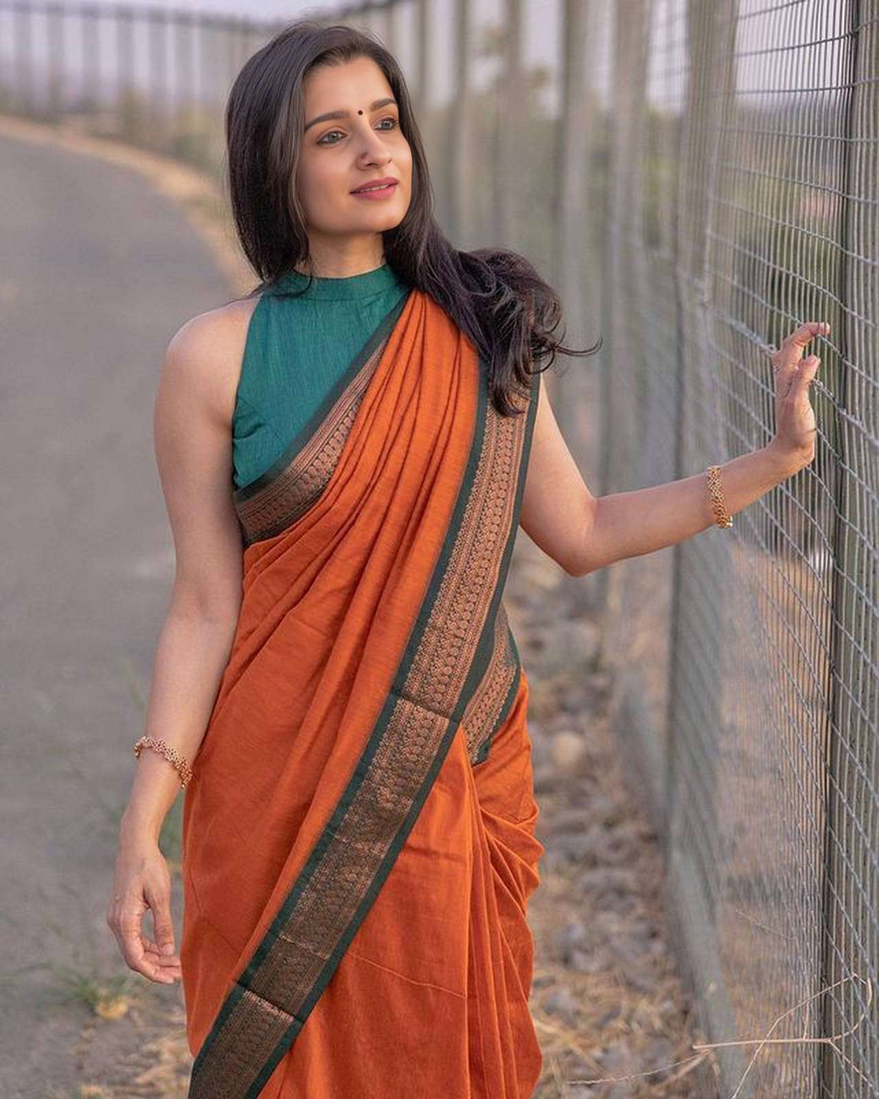     			Bansari Textile Jacquard Self Design Kanjeevaram Sarees With Unstitched Blouse Piece ( Orange )