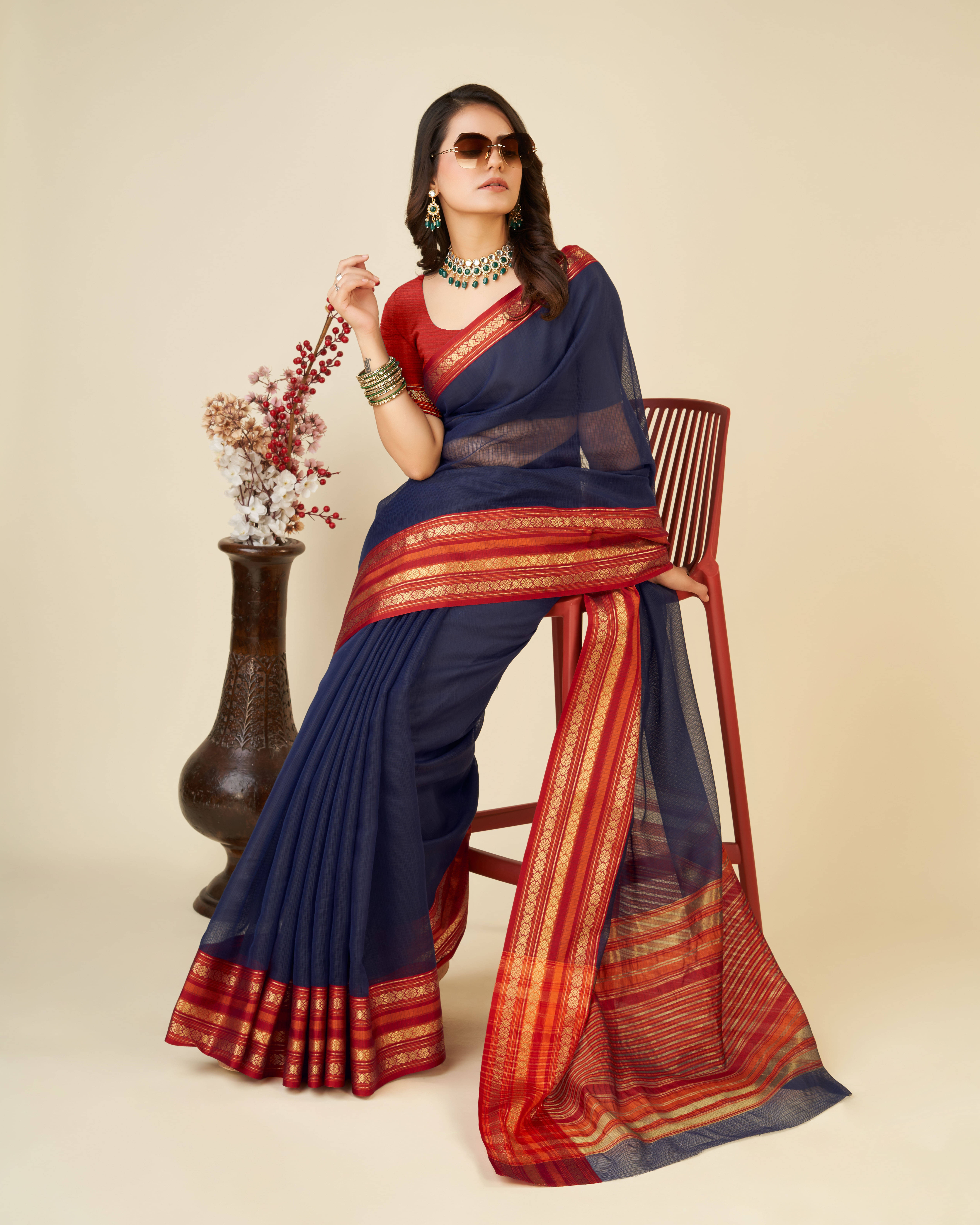 Bansari Textile Jacquard Self Design Banarasi saree With Unstitched Blouse Piece ( Blue ) Bansari Textile Jacquard Self Design Banarasi saree With Unstitched Blouse Piece ( Blue )
