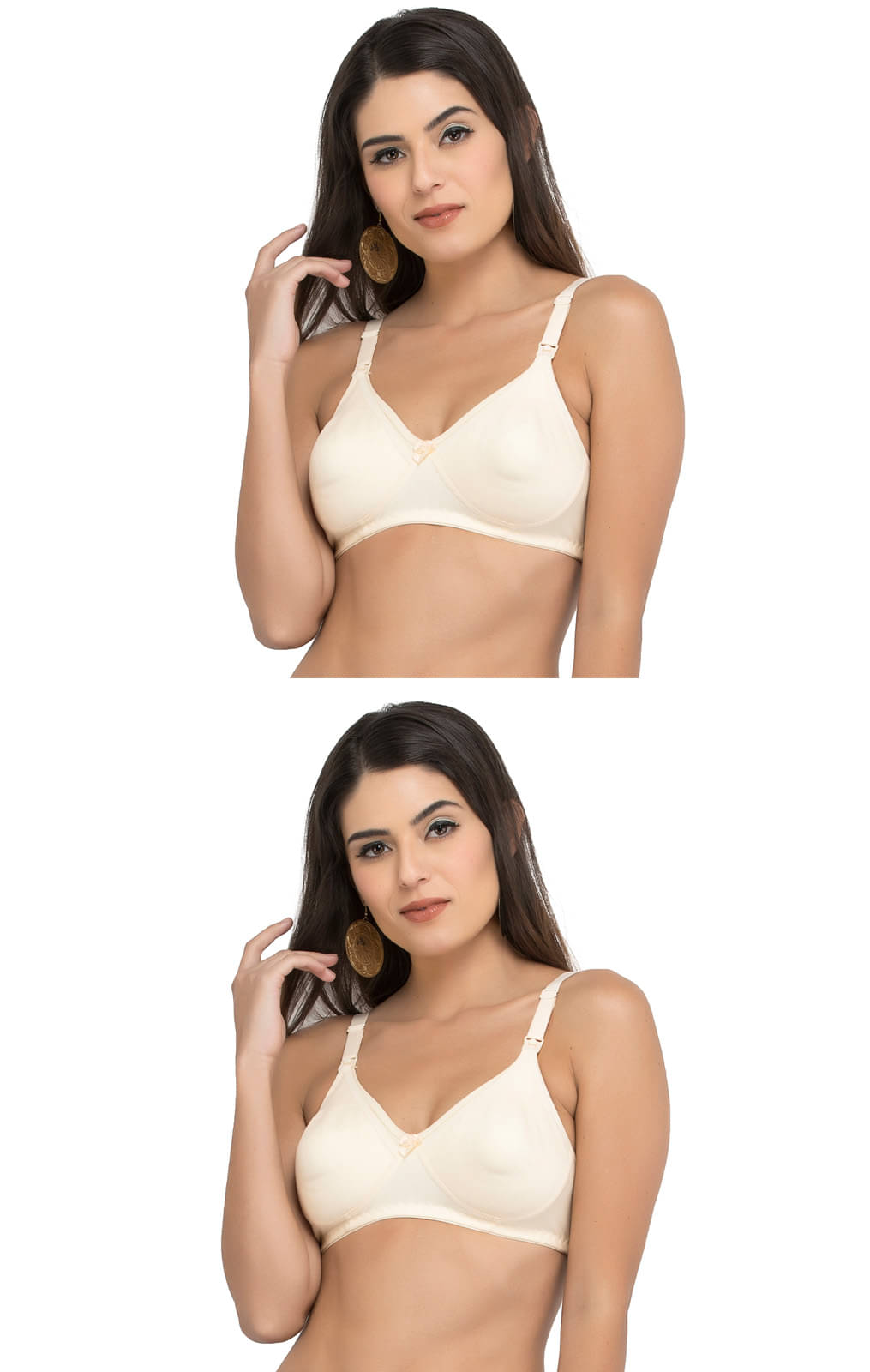     			COLLEGE GIRL Pack of 2 Cotton Blend Lightly Padded Everyday Bra For Women ( Beige )