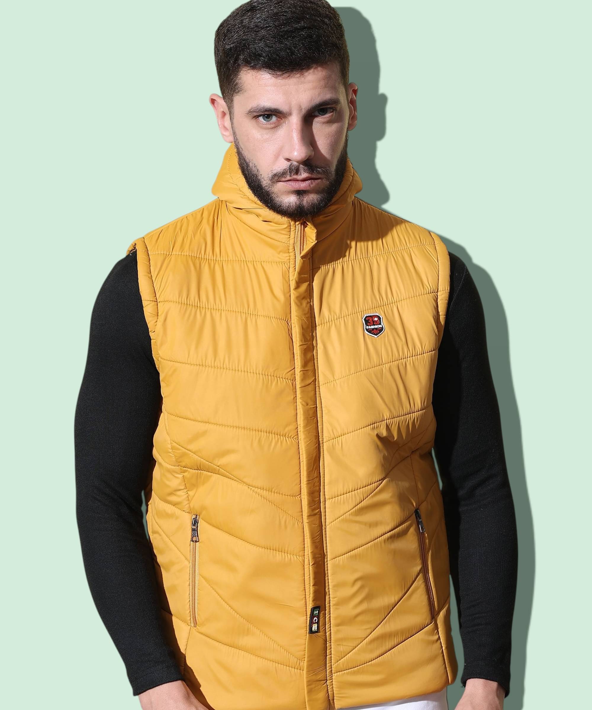     			DUCOHIVE Polyester Men's Puffer Jacket - Mustard ( Pack of 1 )