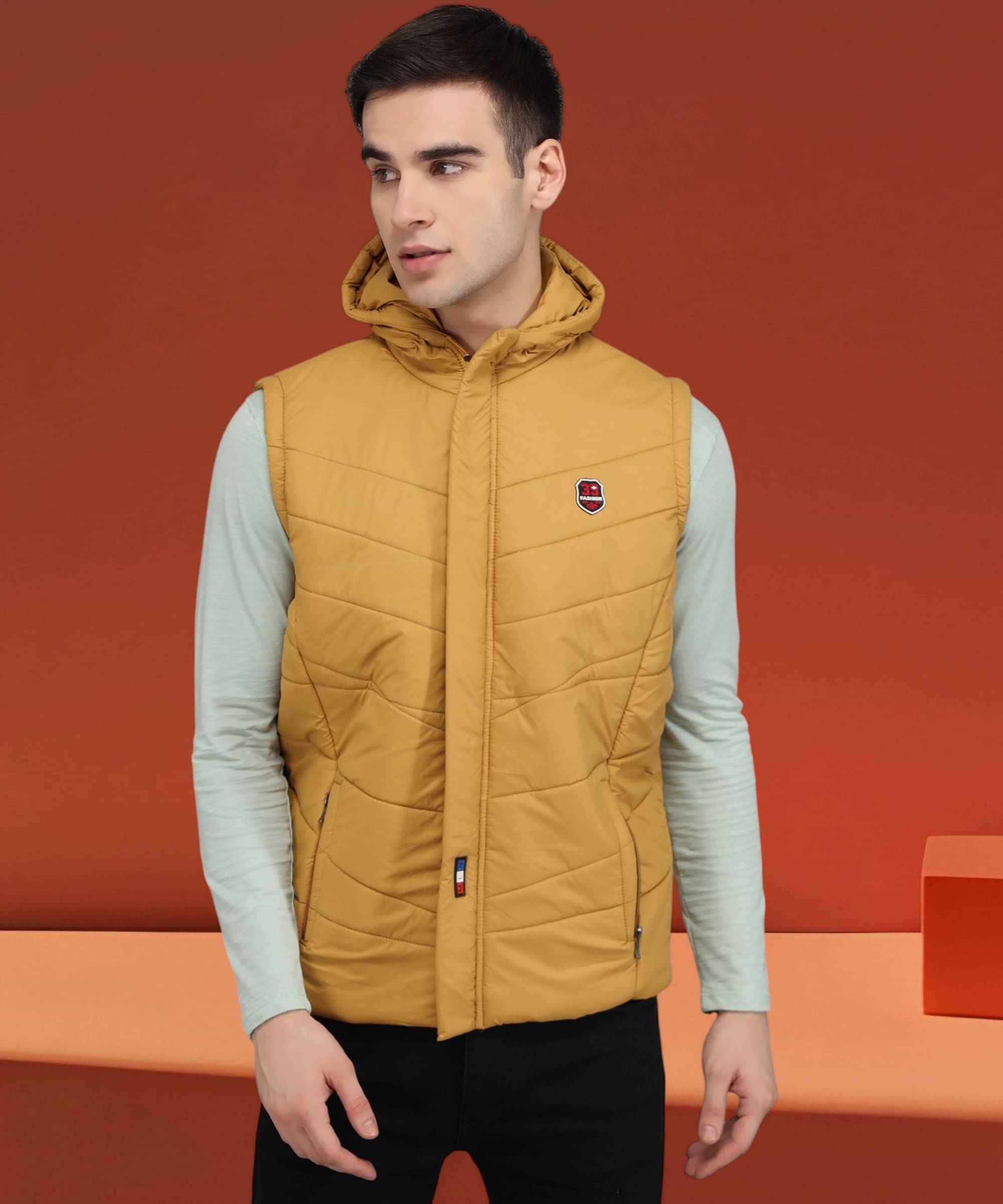     			DUCOHIVE Polyester Men's Puffer Jacket - Mustard ( Pack of 1 )