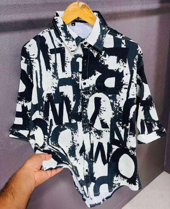 Fabzy Corduroy Oversized Fit Printed 3/4th Sleeves Men's Casual Shirt - Multicolor 6 ( Pack of 1 )     			Fabzy Corduroy Oversized Fit Printed 3/4th Sleeves Men's Casual Shirt - Multicolor 6 ( Pack of 1 )