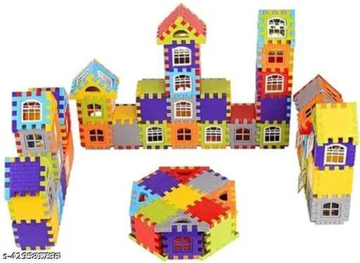     			Home Building Block 80+ pieces Interactive DIY House Building Set - Educational Play Educational Toys Learning Plastic Puzzles Windows Kids Early Game Set for Children Boys & Girls 2,3,4,5,6,7+ Years old Activity toy gift under 200 100 Cactus Pillow Cushio