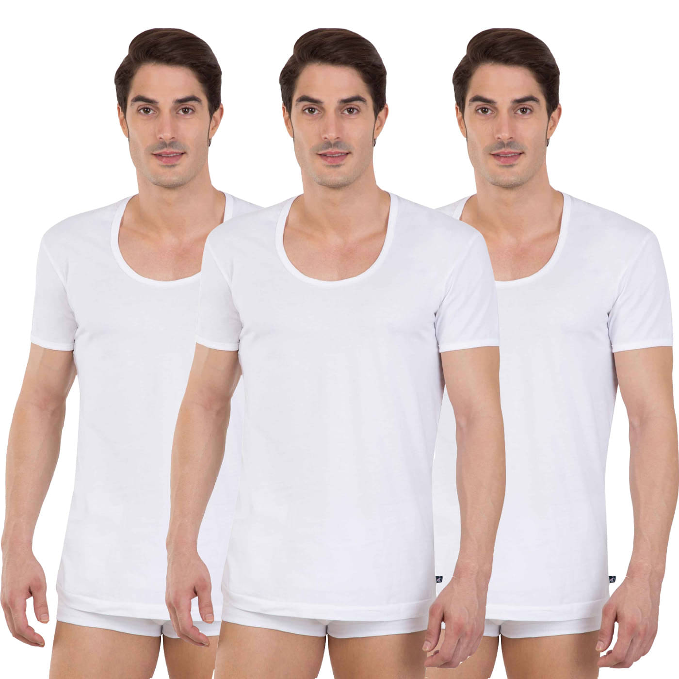 Jockey Pack of 3 Cotton Basic Vest For Men ( White )     			Jockey Pack of 3 Cotton Basic Vest For Men ( White )