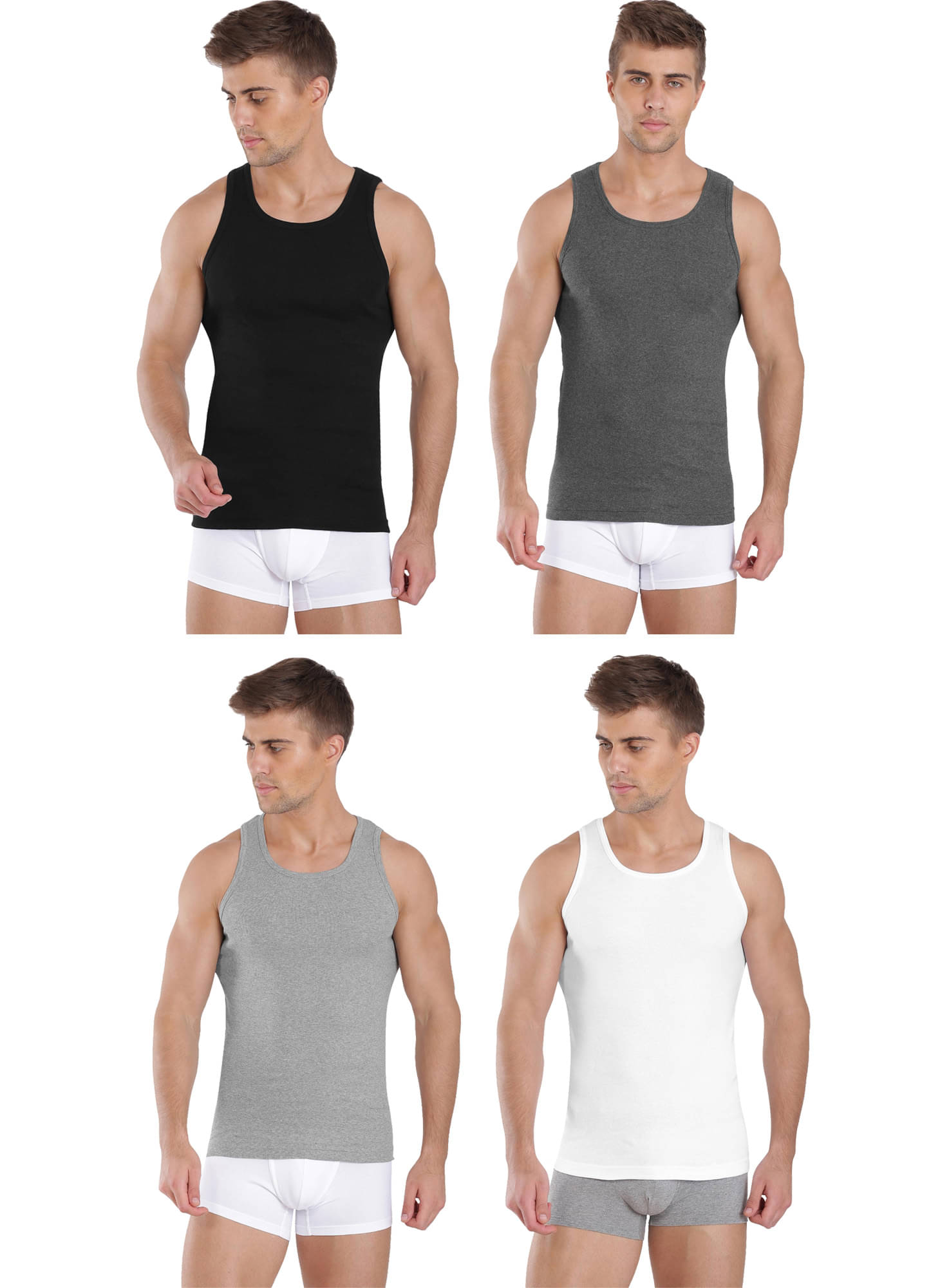     			Jockey Pack of 4 Cotton Basic Vest For Men ( Multicolor )