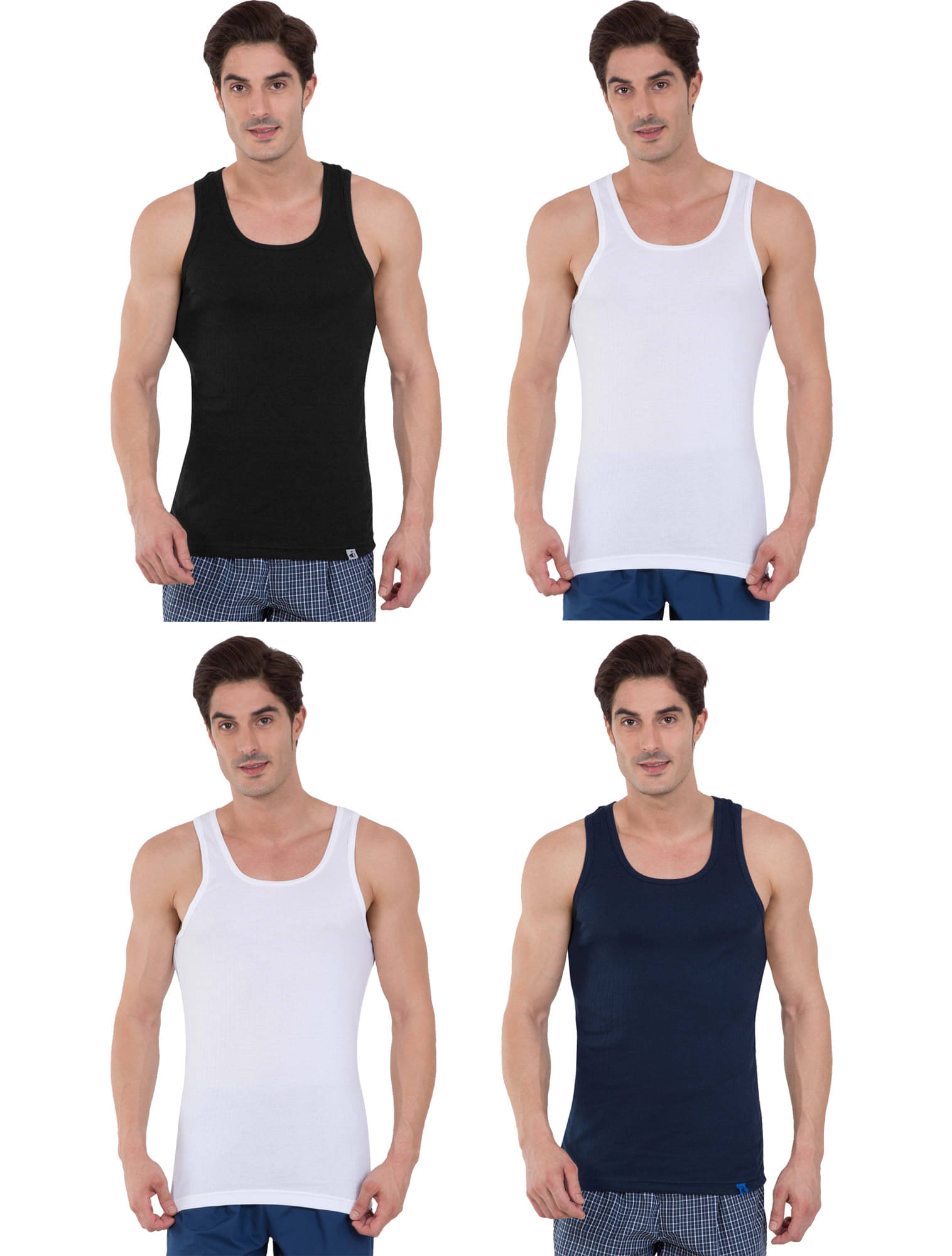     			Jockey Pack of 4 Cotton Basic Vest For Men ( Multicolor )