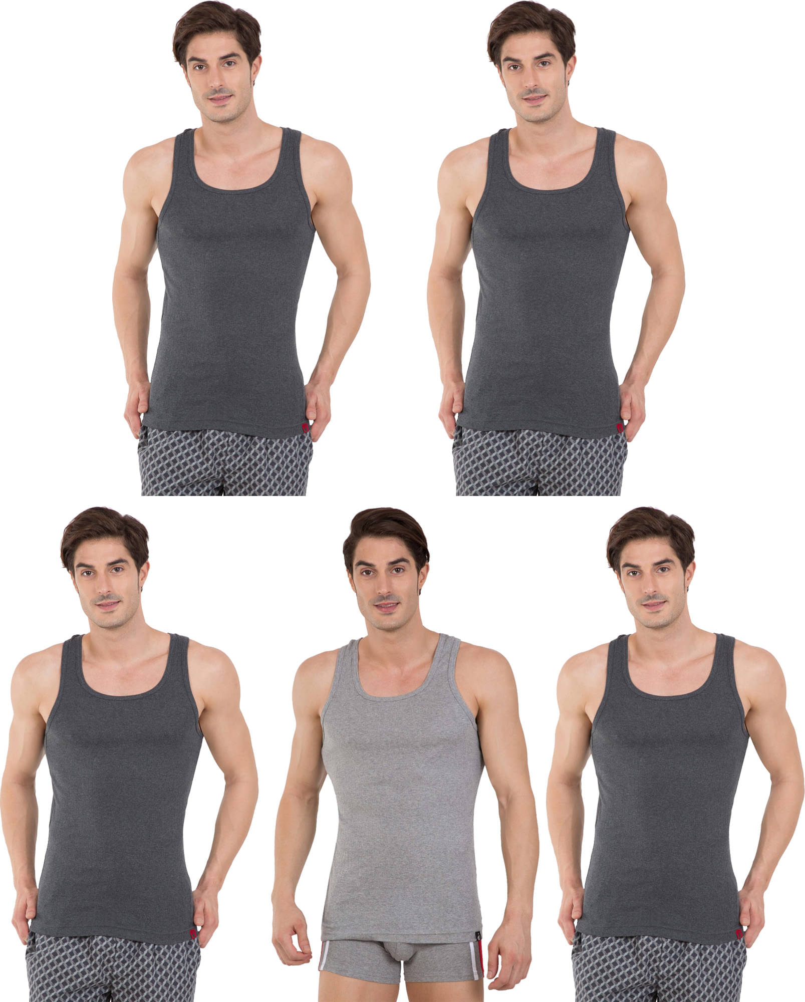 Jockey Pack of 5 Cotton Basic Vest For Men ( Multicolor ) Jockey Pack of 5 Cotton Basic Vest For Men ( Multicolor )