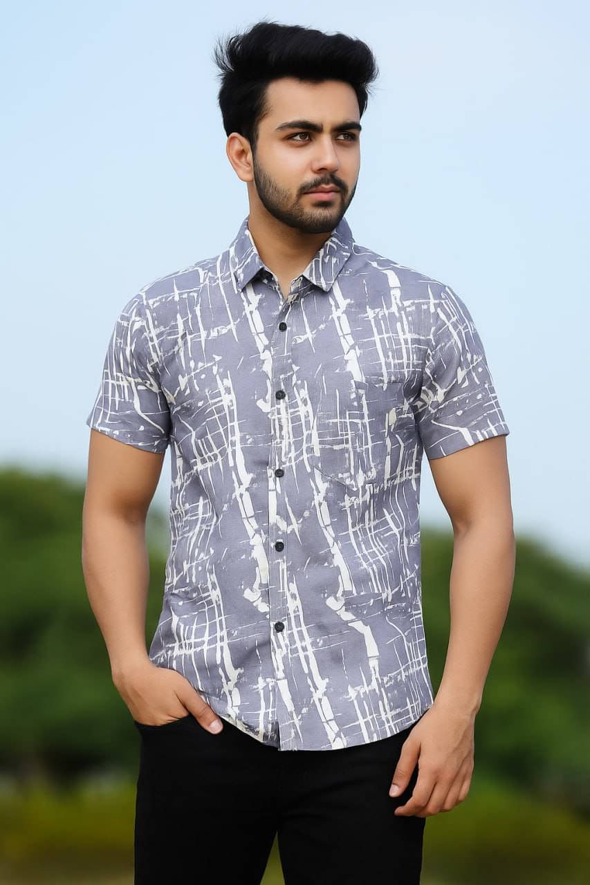     			KRIVA Cotton Blend Regular Fit Printed Half Sleeves Men's Casual Shirt - Multicolor ( Pack of 1 )