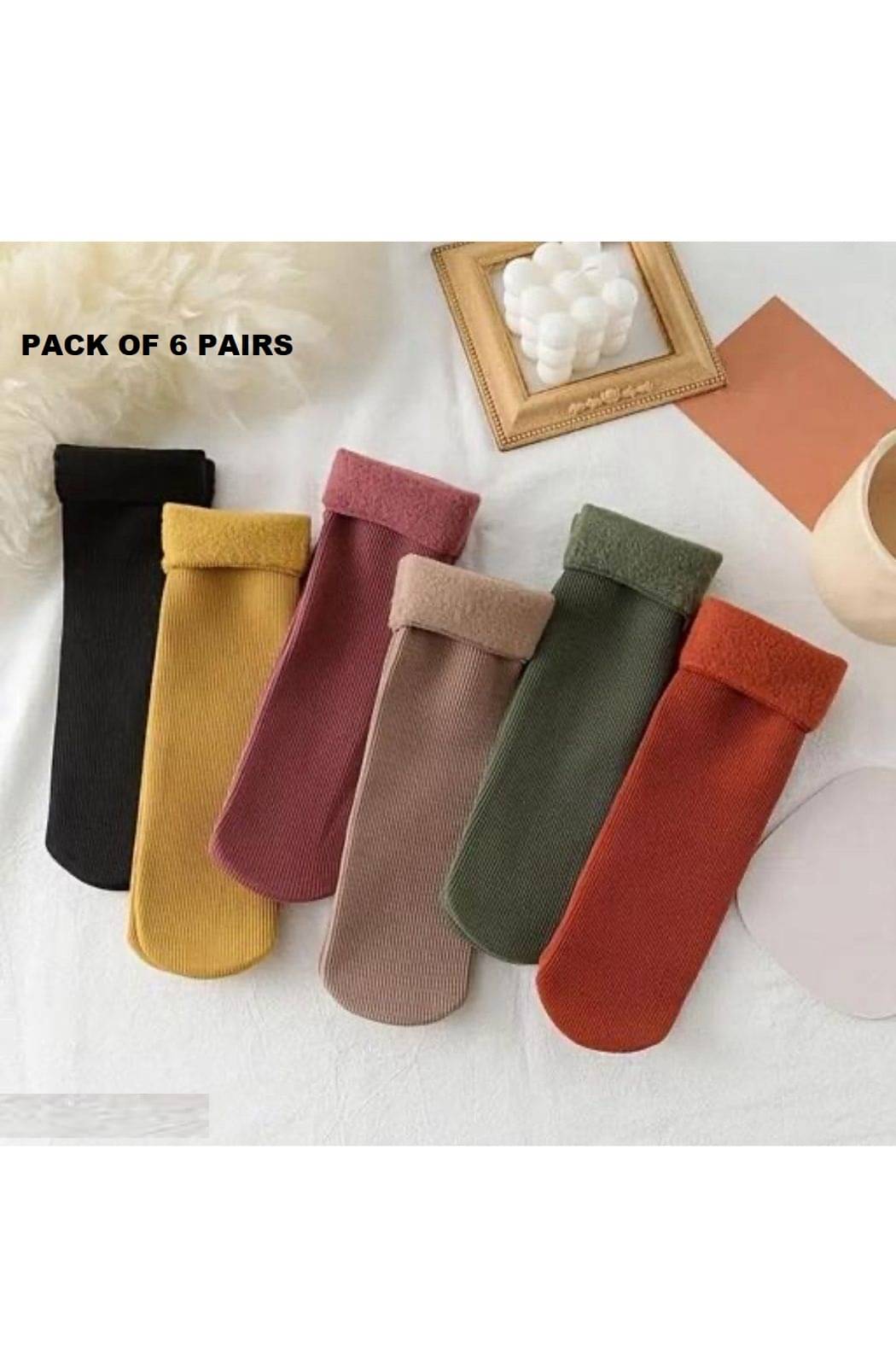 MITSURU Pack of 6 Women's Woollen Ankle Length Socks ( Multicolor )     			MITSURU Pack of 6 Women's Woollen Ankle Length Socks ( Multicolor )