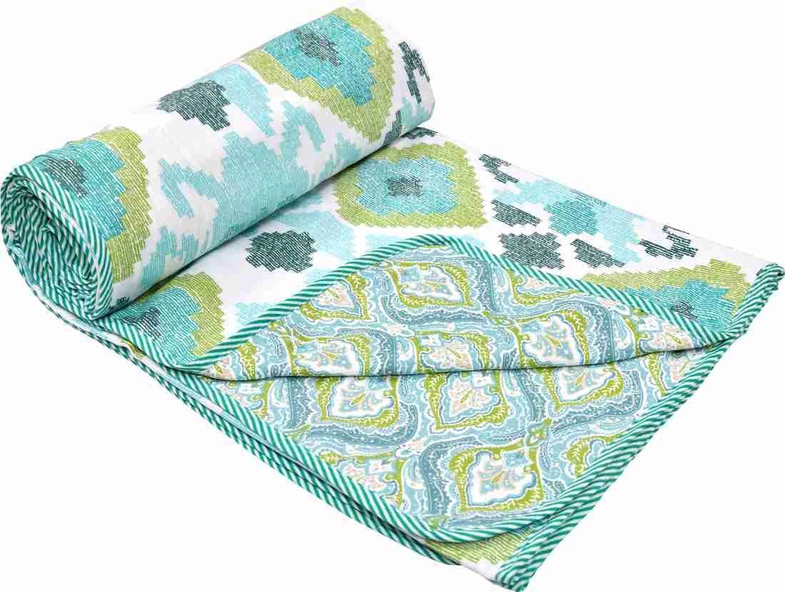     			Reversible Floral Printed Single Bed Dohar for AC Room - 152 cm x 244 cm (Width x Height)