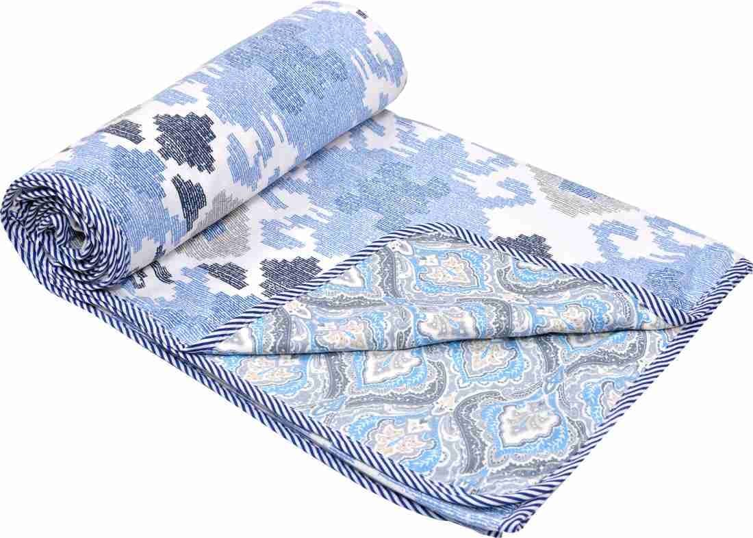     			Reversible Floral Printed Single Bed Dohar for AC Room - 152 cm x 244 cm (Width x Height)