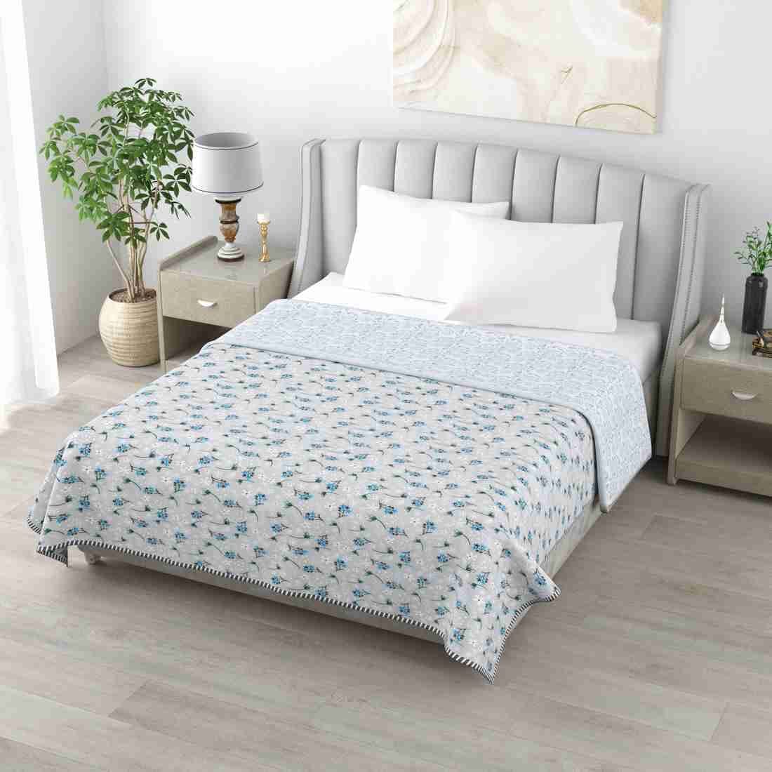     			Reversible Floral Printed Single Bed Dohar for AC Room - 152 cm x 244 cm (Width x Height)