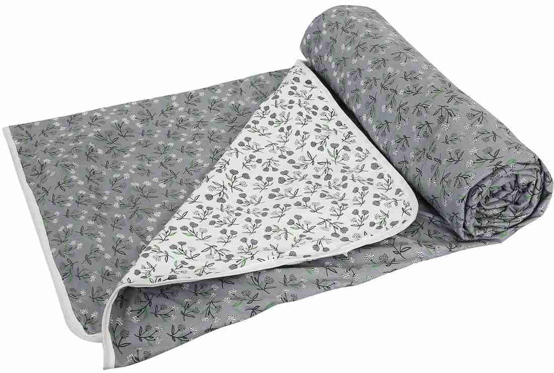     			Reversible Floral Printed Single Bed Dohar for AC Room - 152 cm x 244 cm (Width x Height)