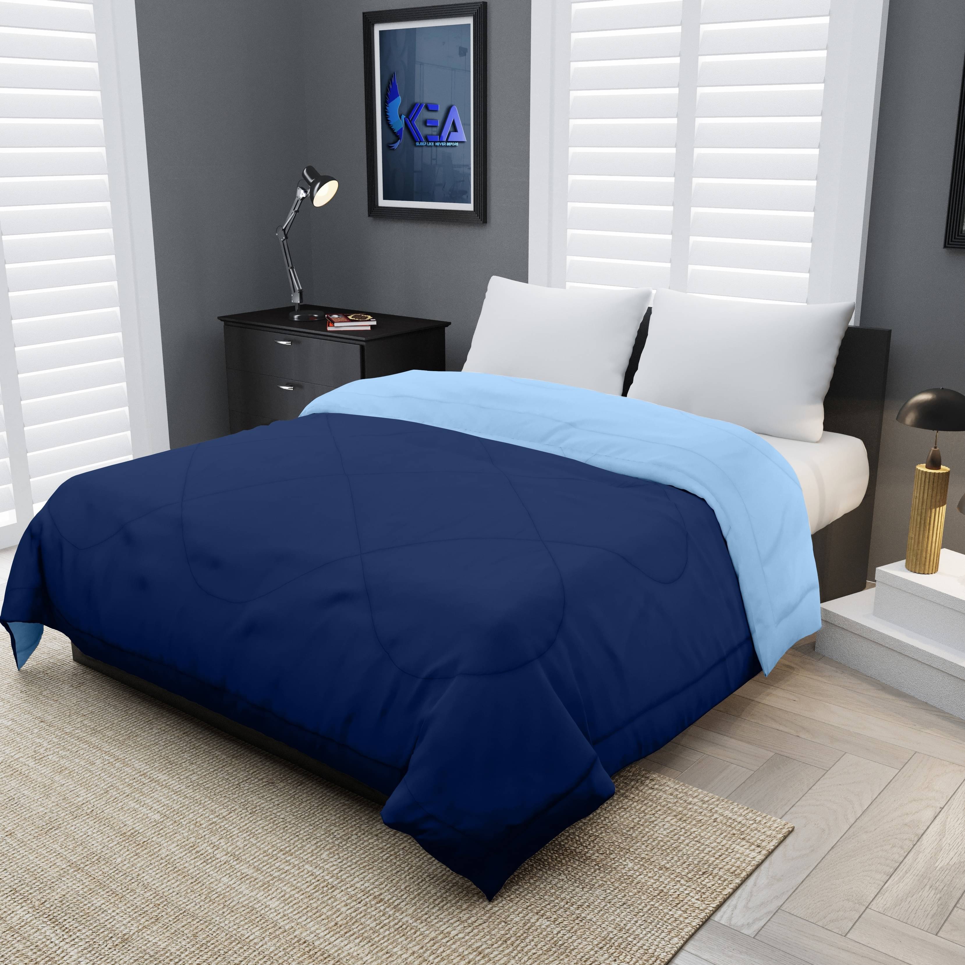 Reversible Microfiber Heavy Winter 250 GSM Double Bed Comforter/Duvet/Quilt - 254 cm x 228 cm (Width x Height) Reversible Microfiber Heavy Winter 250 GSM Double Bed Comforter/Duvet/Quilt - 254 cm x 228 cm (Width x Height)