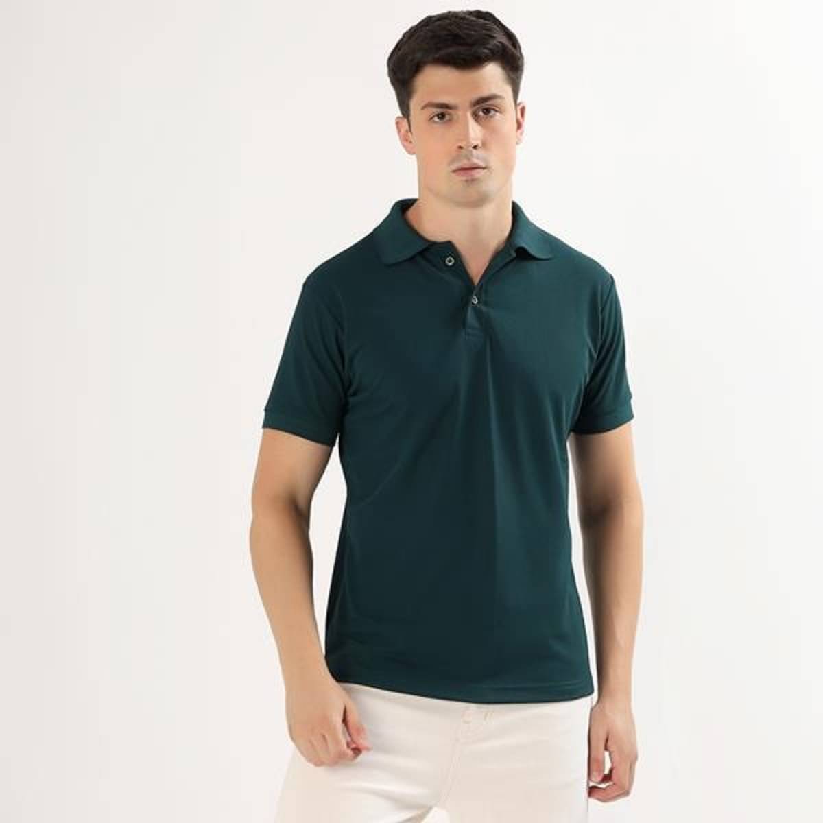 SYS TEXTILE Men Cotton Regular Fit Solid Polo T Shirt ( Green ) SYS TEXTILE Men Cotton Regular Fit Solid Polo T Shirt ( Green )