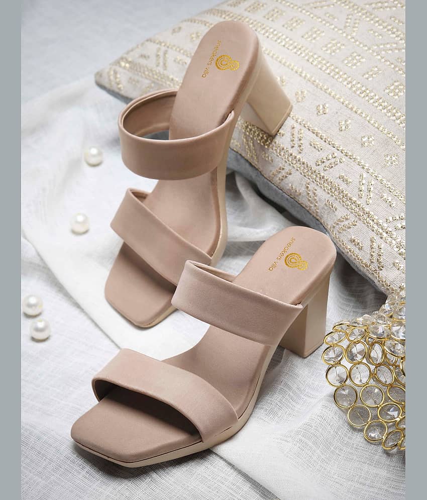 Sneakersvilla Beige Women's Sandal Heels - Heels | Buy online on ZillyBuy