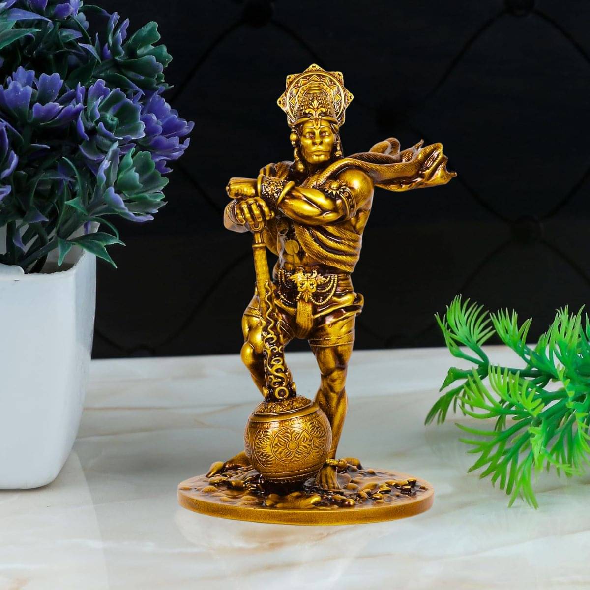 Tiny Shiny hanuman Ji Murti Panchmukhi Hanuman Pavan Putra Bajrangbali Murti Bahubali Hanuman Idol for Car Dashboard Living Room Tiny Shiny hanuman Ji Murti Panchmukhi Hanuman Pavan Putra Bajrangbali Murti Bahubali Hanuman Idol for Car Dashboard Living Room