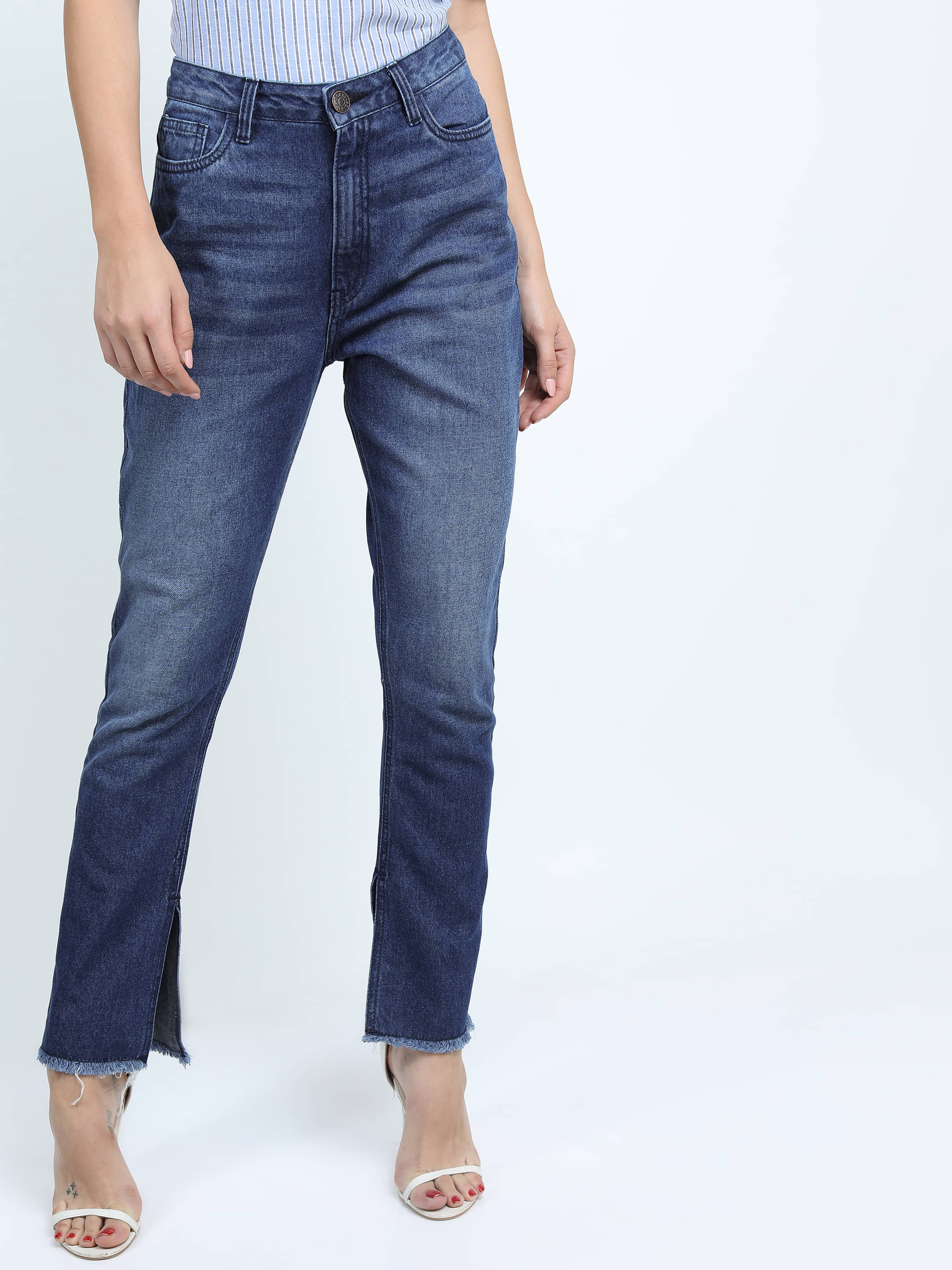     			Tokyo Talkies Women's Flared Mid-Rise Jeans ( Indigo )