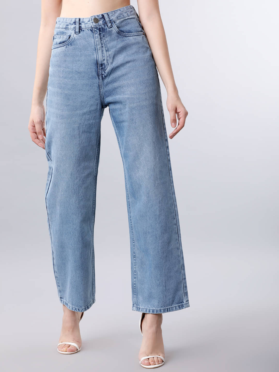     			Tokyo Talkies Women's Flared High-Rise Jeans ( Light Blue )
