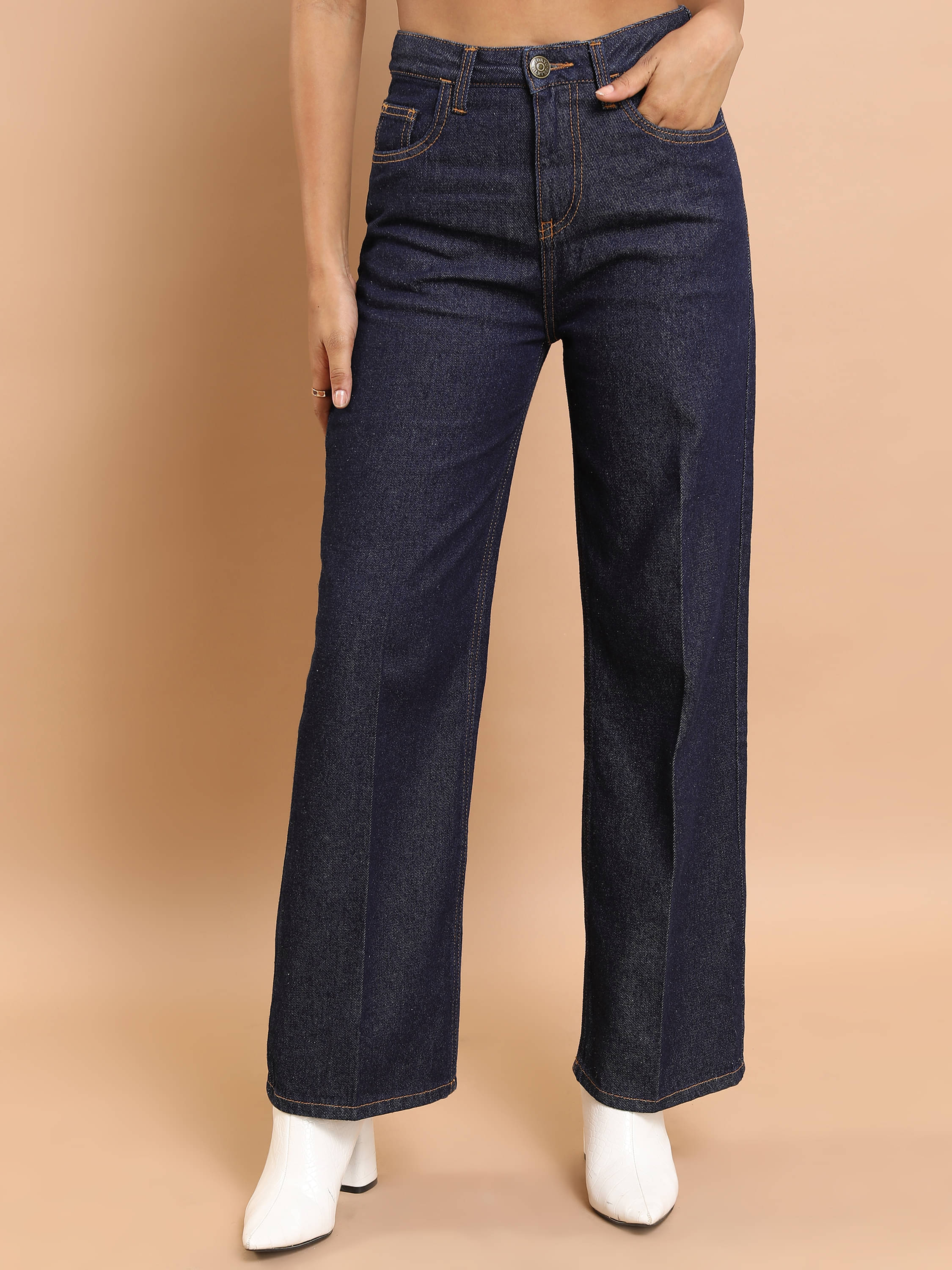     			Tokyo Talkies Women's Flared Mid-Rise Jeans ( Indigo )