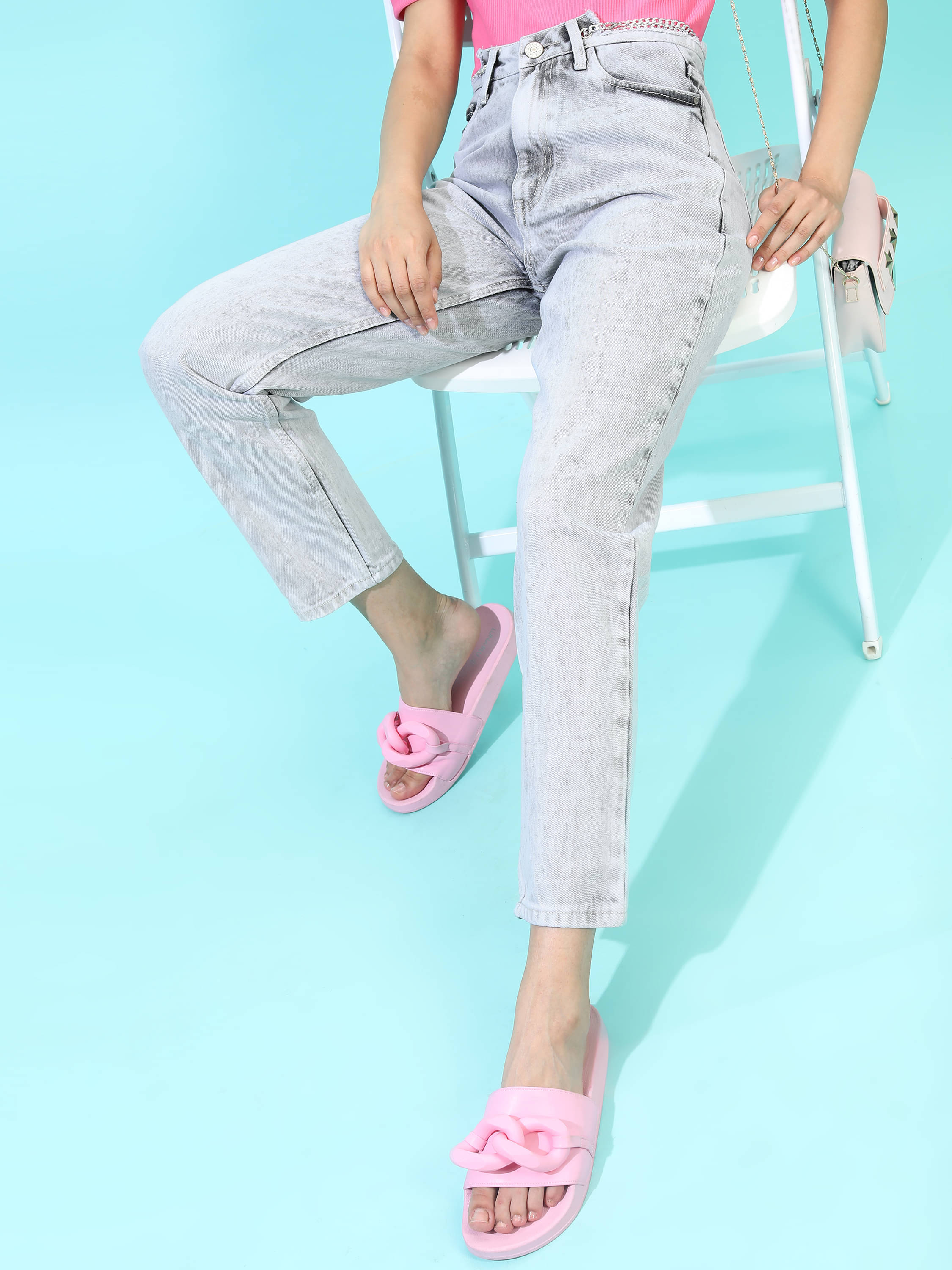     			Tokyo Talkies Women's Regular Fit Mid-Rise Jeans ( Light Grey )