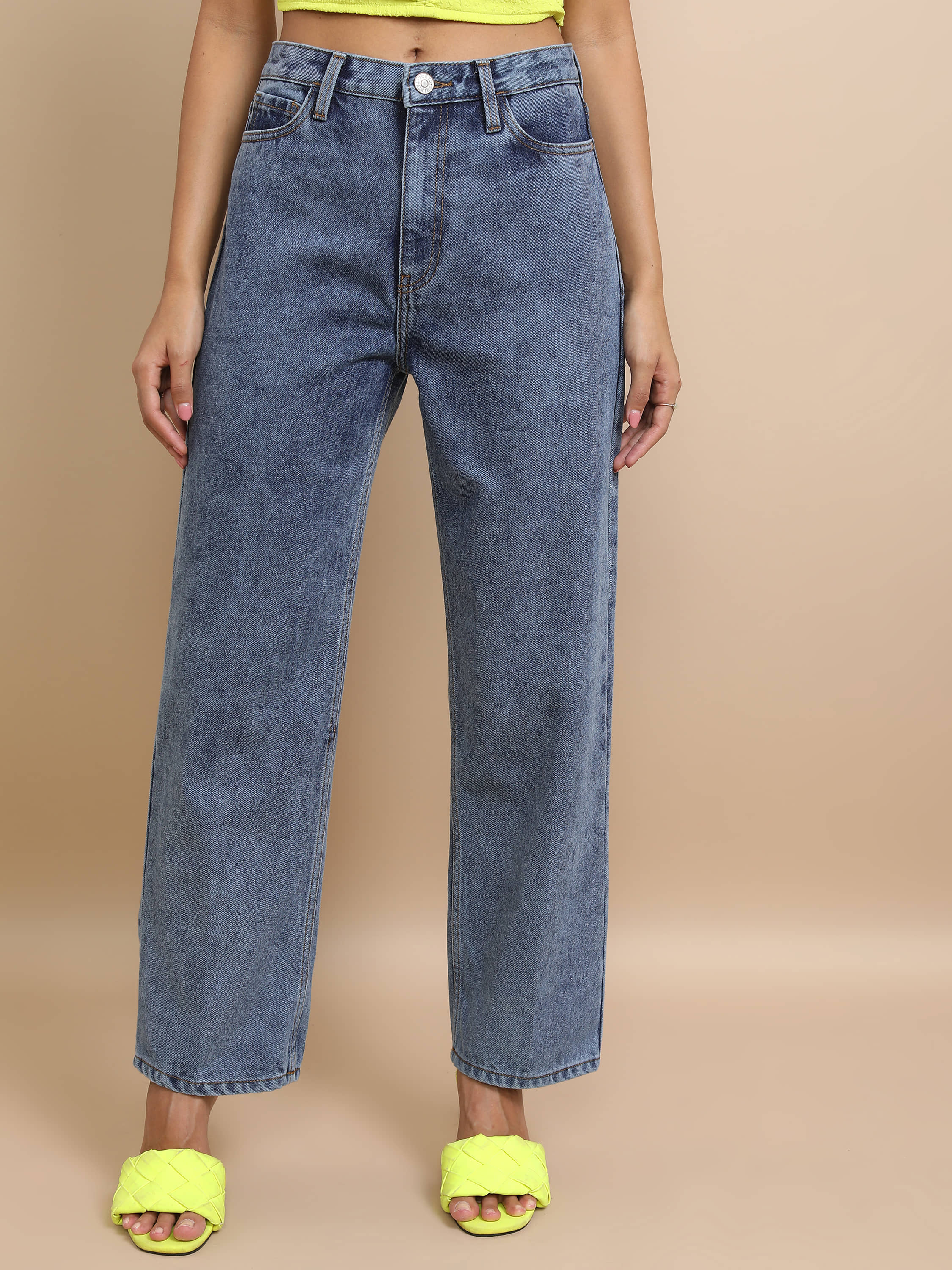 Tokyo Talkies Women's Relaxed Fit Mid-Rise Jeans ( Blue ) - Jeans | Buy online on ZillyBuy