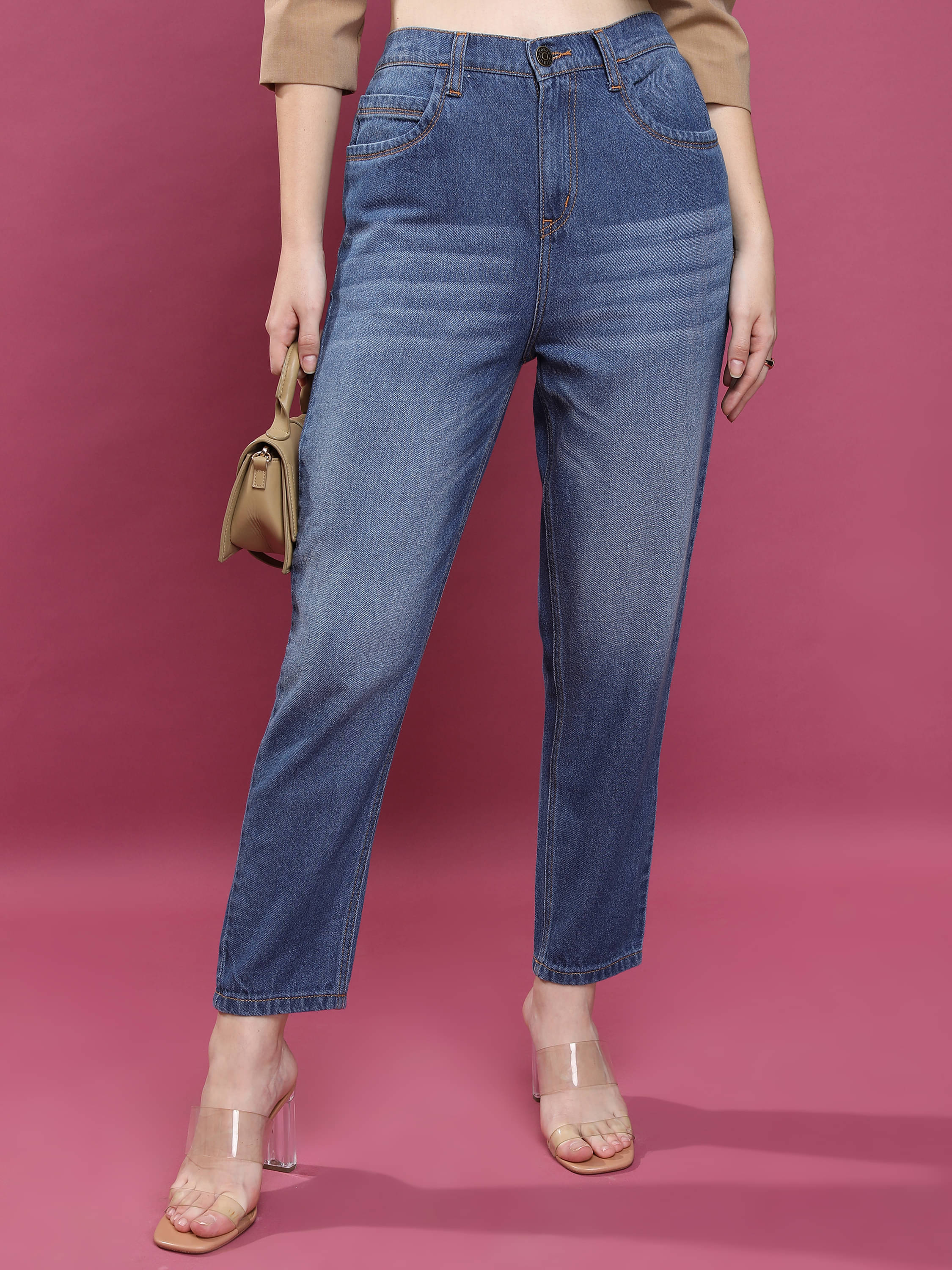     			Tokyo Talkies Women's Relaxed Fit Mid-Rise Jeans ( Blue )