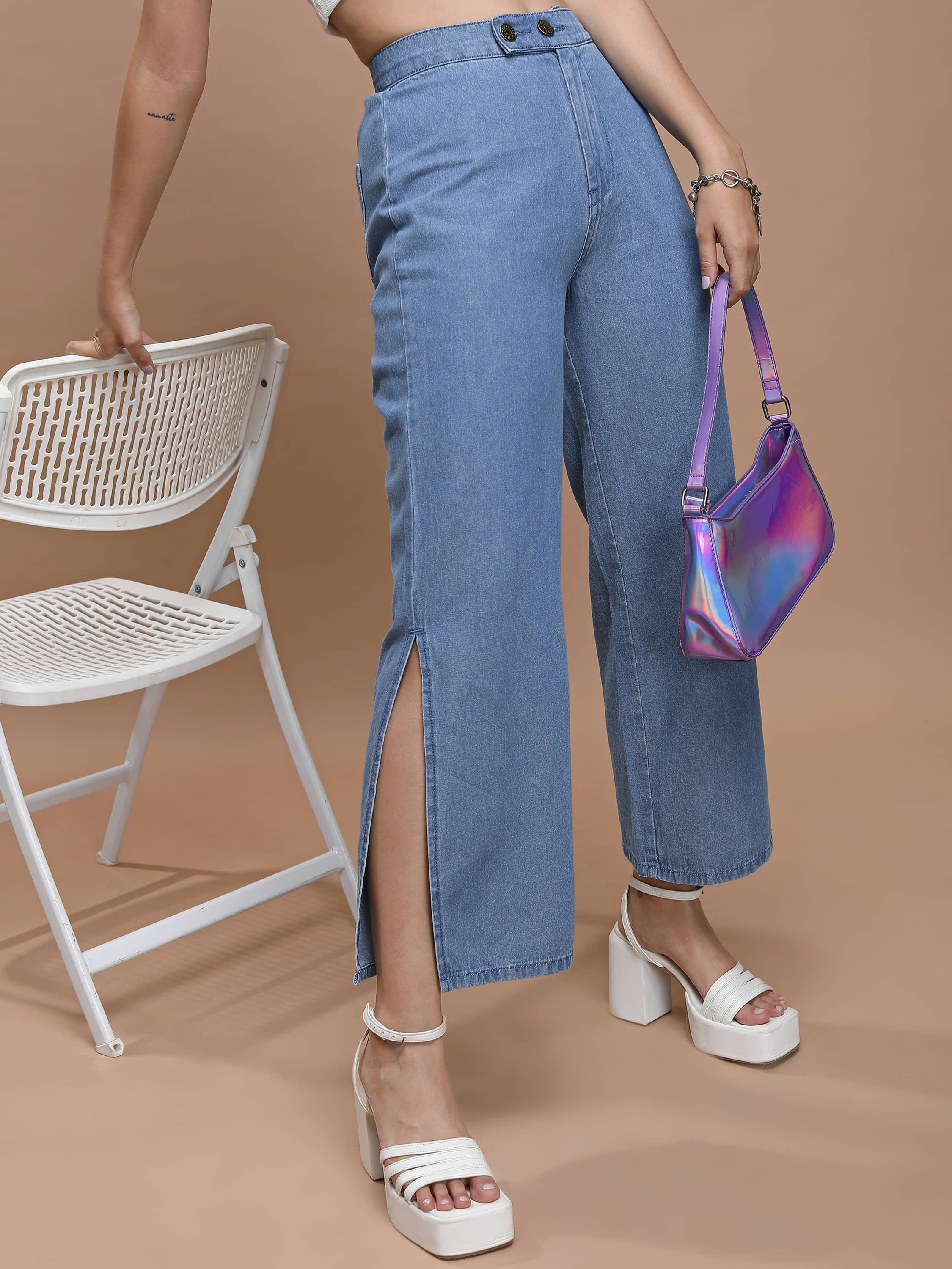 Tokyo Talkies Women's Straight Fit Mid-Rise Jeans ( Blue ) - Jeans | Buy online on ZillyBuy