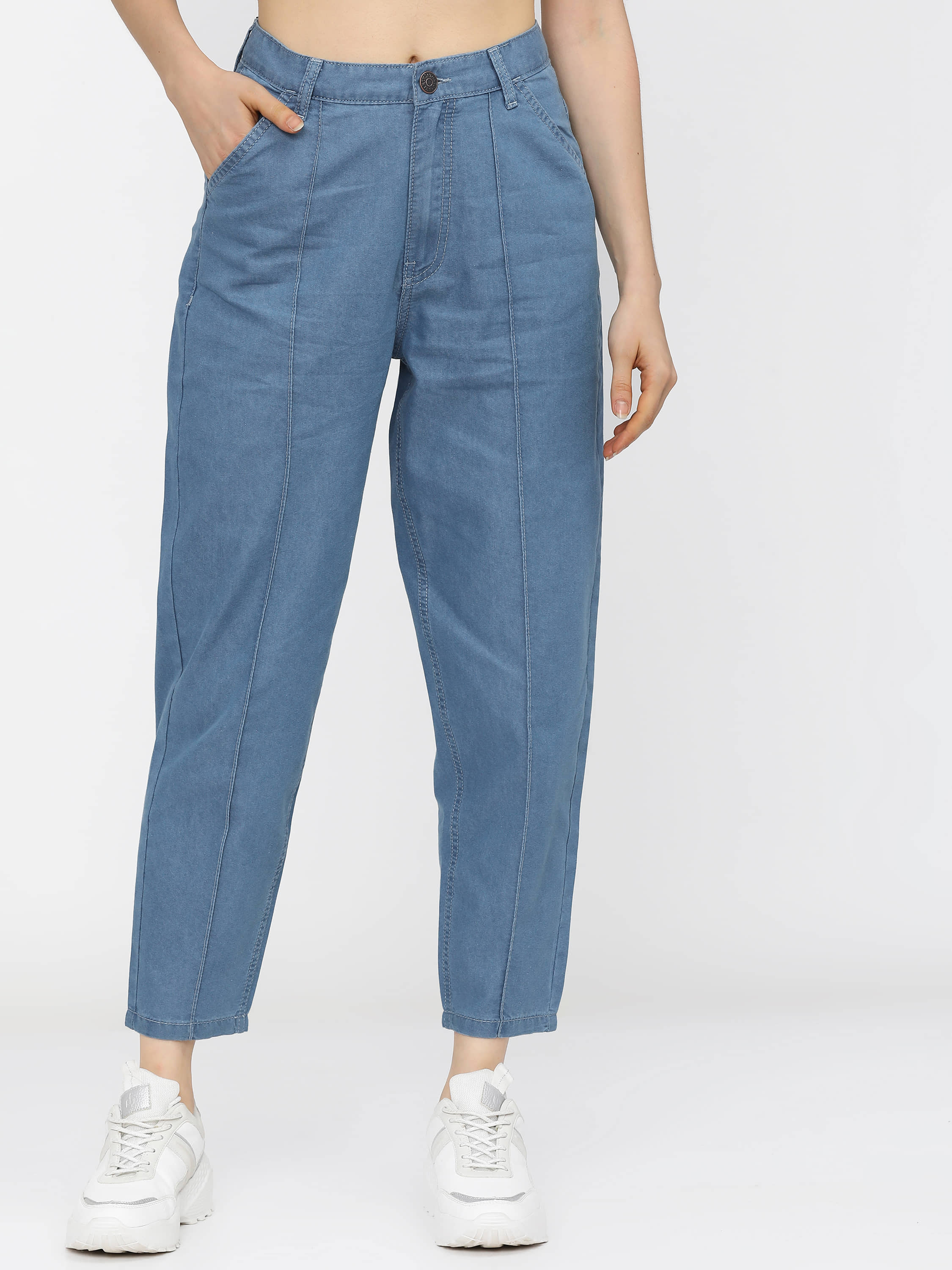 Tokyo Talkies Women's Tapered Fit Mid-Rise Jeans ( Blue ) - Jeans | Buy online on ZillyBuy