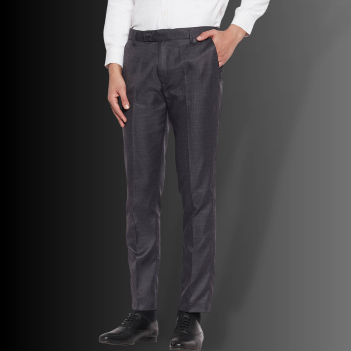     			VEI SASTRE Slim Flat Men's Formal Trouser - Dark Grey ( Pack of 1 )