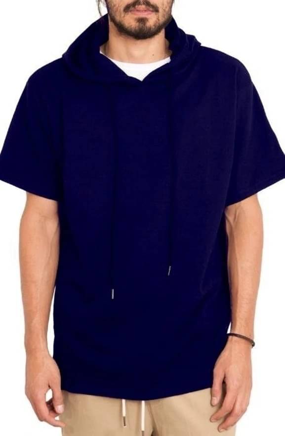 eddicted Men Cotton Blend Relaxed Fit Solid T-Shirt ( Navy Blue ) eddicted Men Cotton Blend Relaxed Fit Solid T-Shirt ( Navy Blue )