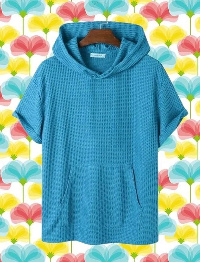 eddicted Men Cotton Blend Relaxed Fit Solid T-Shirt ( Blue ) eddicted Men Cotton Blend Relaxed Fit Solid T-Shirt ( Blue )