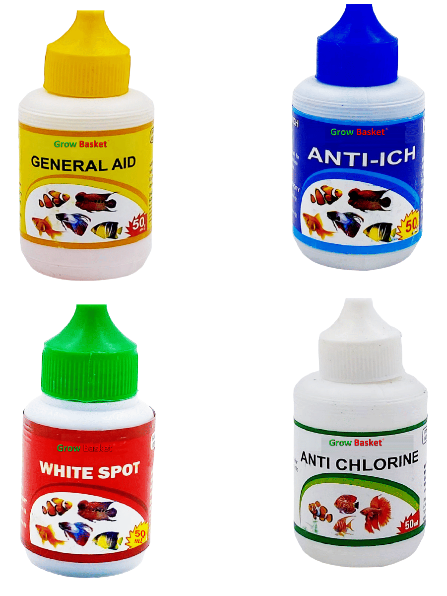     			4 in 1 Fish  Pack Anti Ich General Aid Anti Chlorine White Spot Cure Aquarium Fish Care Kit for Healthy Freshwater and Marine Fish