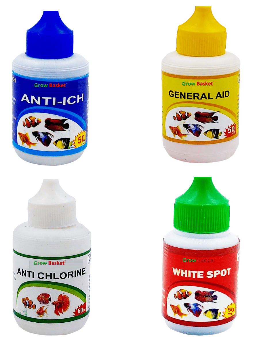     			4 in 1 Fish  Pack Anti Ich General Aid Anti Chlorine White Spot Cure Aquarium Fish Care Kit for Healthy Freshwater and Marine Fish