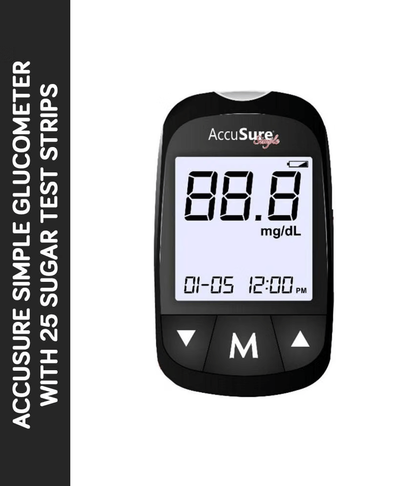 ACCUSURE SIMPLE WITH 25 TEST STRIPS Glucometer     			ACCUSURE SIMPLE WITH 25 TEST STRIPS Glucometer