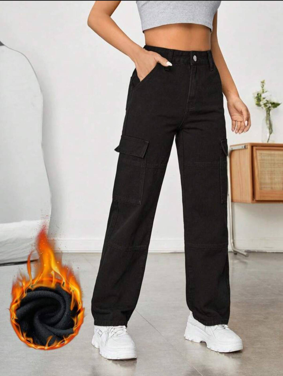     			AD Fashion Women's Relaxed Fit High-Rise Jeans ( Black )