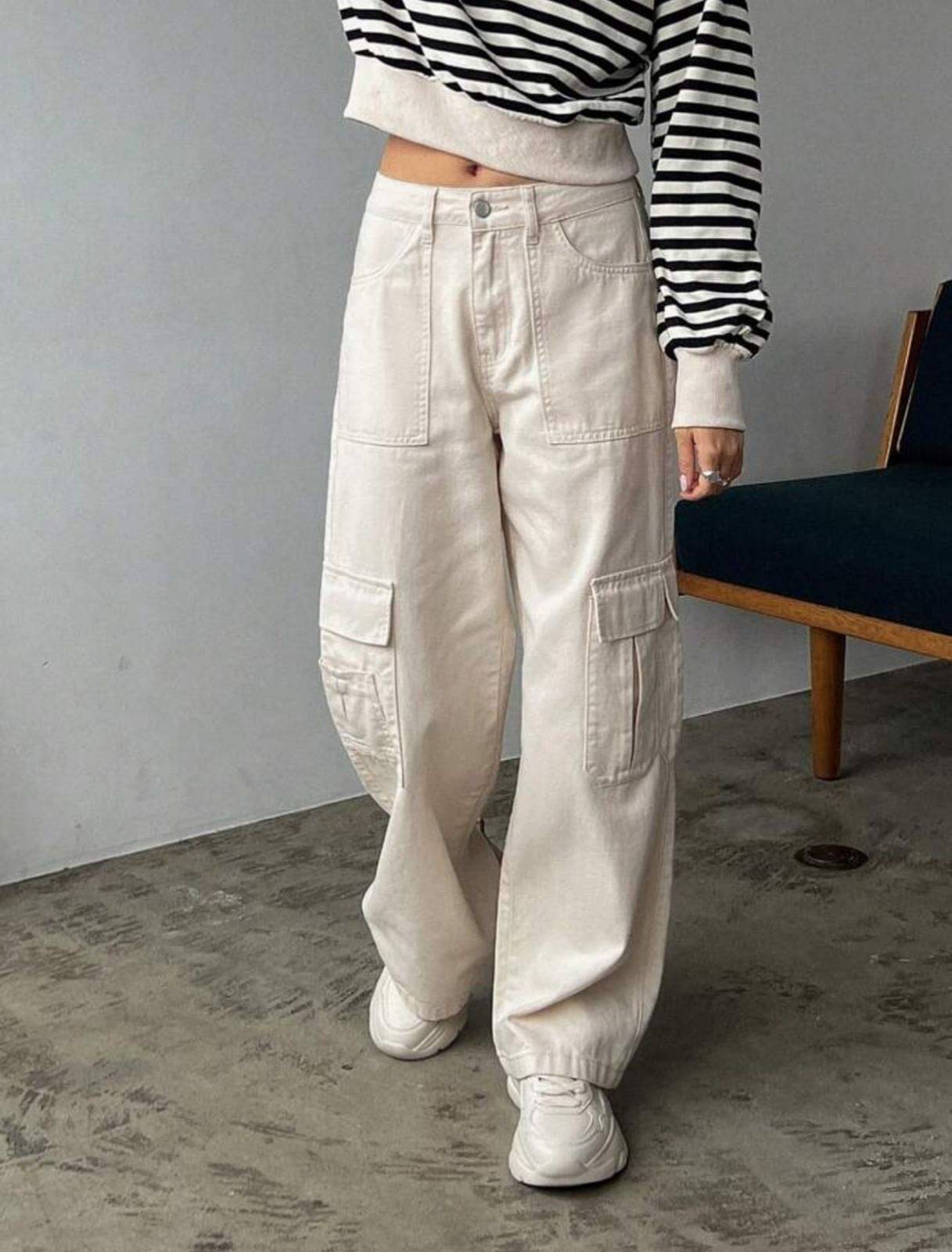     			AD Fashion Women's Relaxed Fit High-Rise Jeans ( Cream )