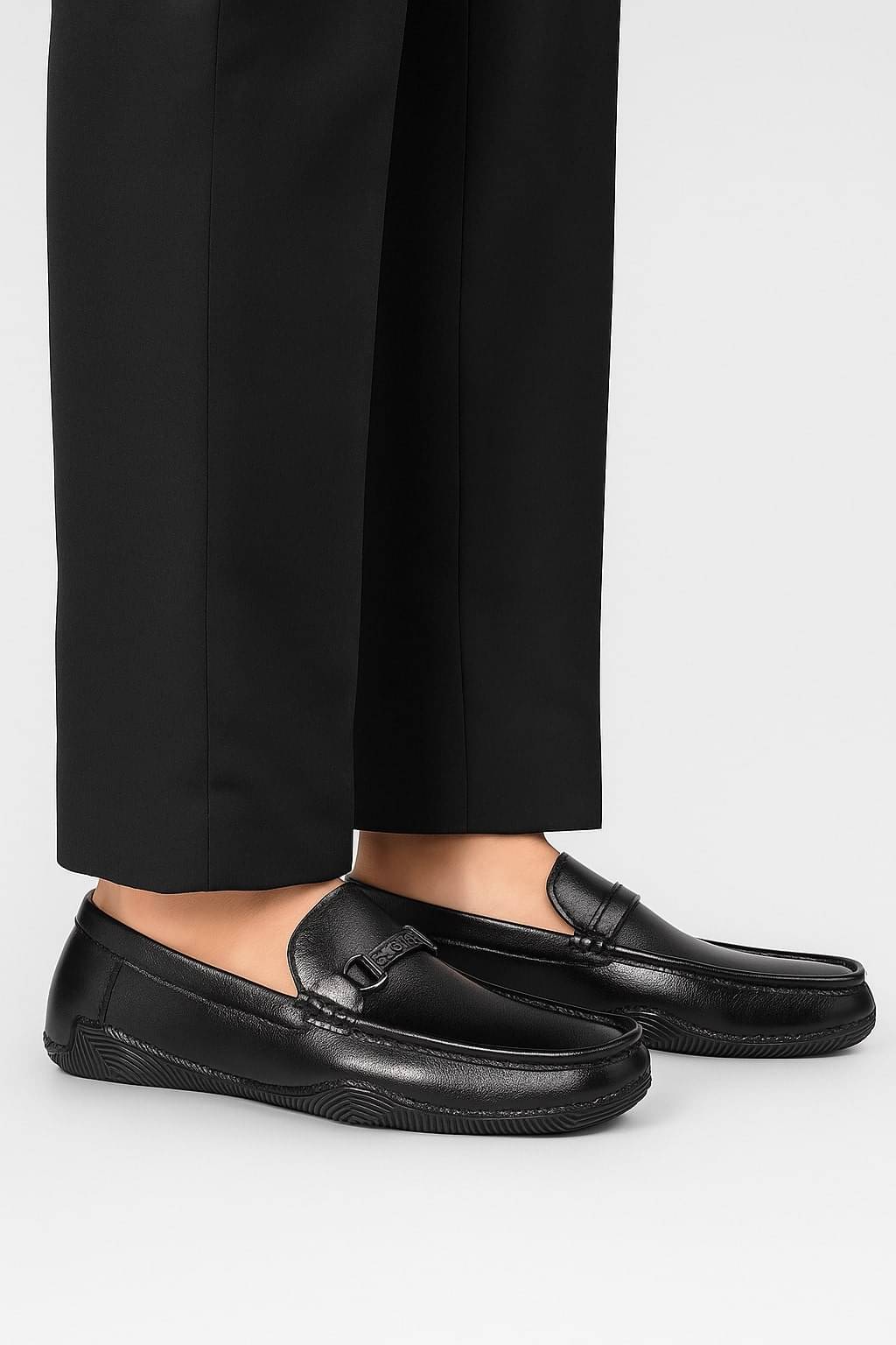     			Asteroid Black Men's Driving Shoes